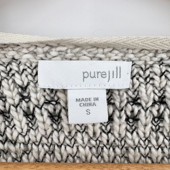 J. Jill purejill Open Cardigan, Size Small, Textured 3/4 Sleeve, Grannycore - Picture 8 of 10